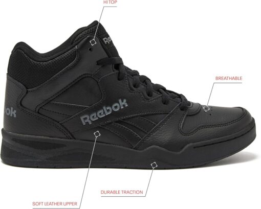 Reebok Royal BB4500 Hi2 High Top Sneakers for Men, Black or White Mens Basketball Shoes, Medium or Wide Width Size 7 to 14 Athletic Mens Shoes - Image 2