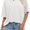 ANRABESS Womens Oversized T Shirts Short Sleeve Crewneck Tops Casual Loose Basic Tee Shirts 2025 Summer Trendy Outfits