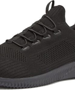 Avia Anchor Mesh Slip On Black Non Slip Shoes for Women, Comfortable Water Resistant Womens Food Service Slip On Sneakers - Black, Navy, White Restaurant Knit Slip Resistant Non Skid Work Shoes Women