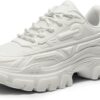 DREAM PAIRS Women Chunky Fashion Sneakers Platform Bold Lace-Up Comfortable Sneakers.