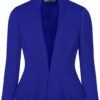Hybrid & Company Women's Casual Work Office Elegant Open Front Premium Nylon Blazer Jacket