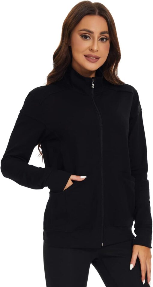 Meanzoo Women's Scrubs Jacket Zip Front Warm-up Jacket - Image 2