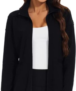 Meanzoo Women's Scrubs Jacket Zip Front Warm-up Jacket