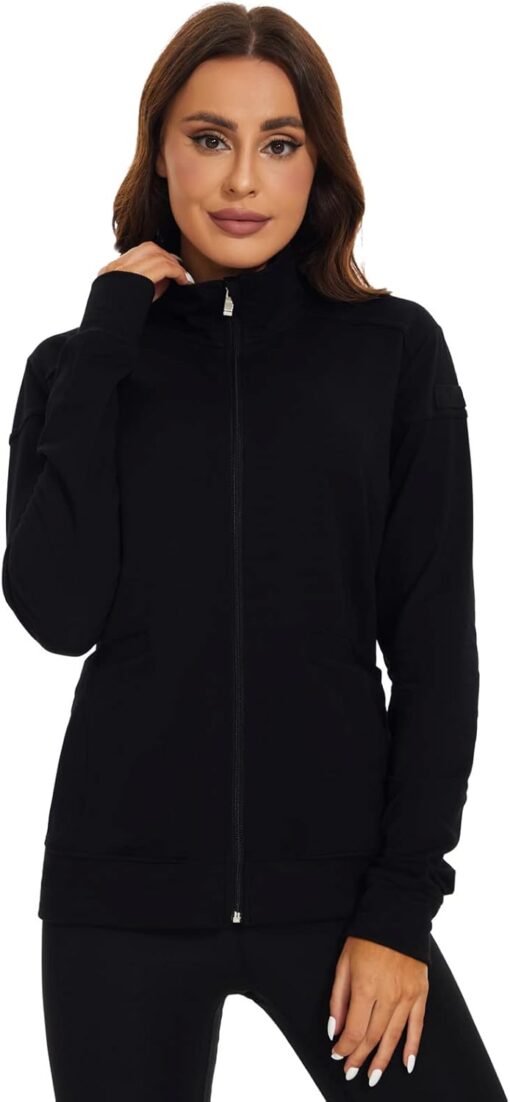 Meanzoo Women's Scrubs Jacket Zip Front Warm-up Jacket - Image 4