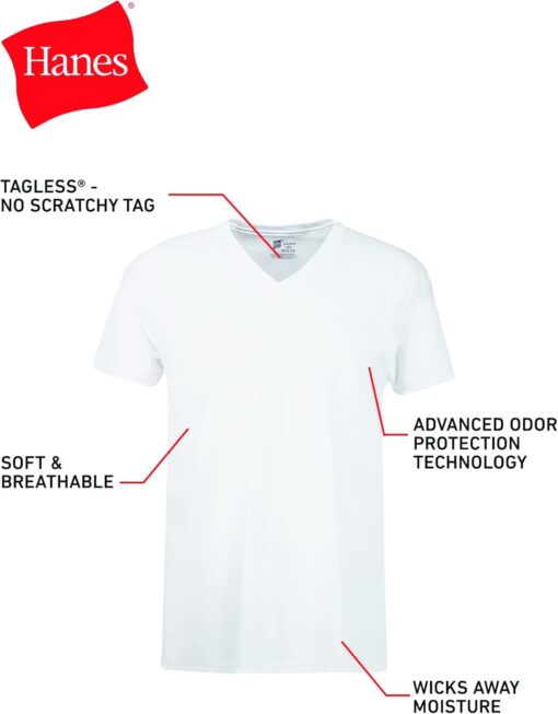 Hanes Ultimate Men's 6-Pack Best V-Neck T-Shirt - Image 6