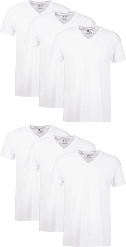 Hanes Ultimate Men's 6-Pack Best V-Neck T-Shirt