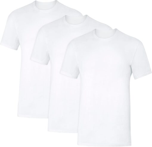 Hanes Men's Undershirt, Underarm Sweat Blocking Tee, White Crewneck T-Shirt, 3-Pack