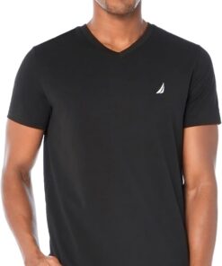 Nautica Men's Short Sleeve Solid Slim Fit V-Neck T-Shirt