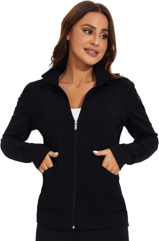 Meanzoo Women's Scrubs Jacket Zip Front Warm-up Jacket - Image 3