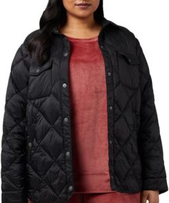 32 Degrees Women's Lightweight Recycled Poly-Fill Shirt Jacket | Quilted | Semi-Fitted | Snap Pockets