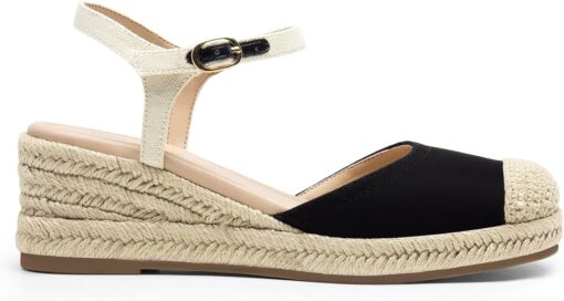 DREAM PAIRS Women's Wedge Sandals, Closed Toe Espadrilles Platform Wedge Heels with Adjustable Ankle Straps and Comfortable Cushion Insoles - Image 2