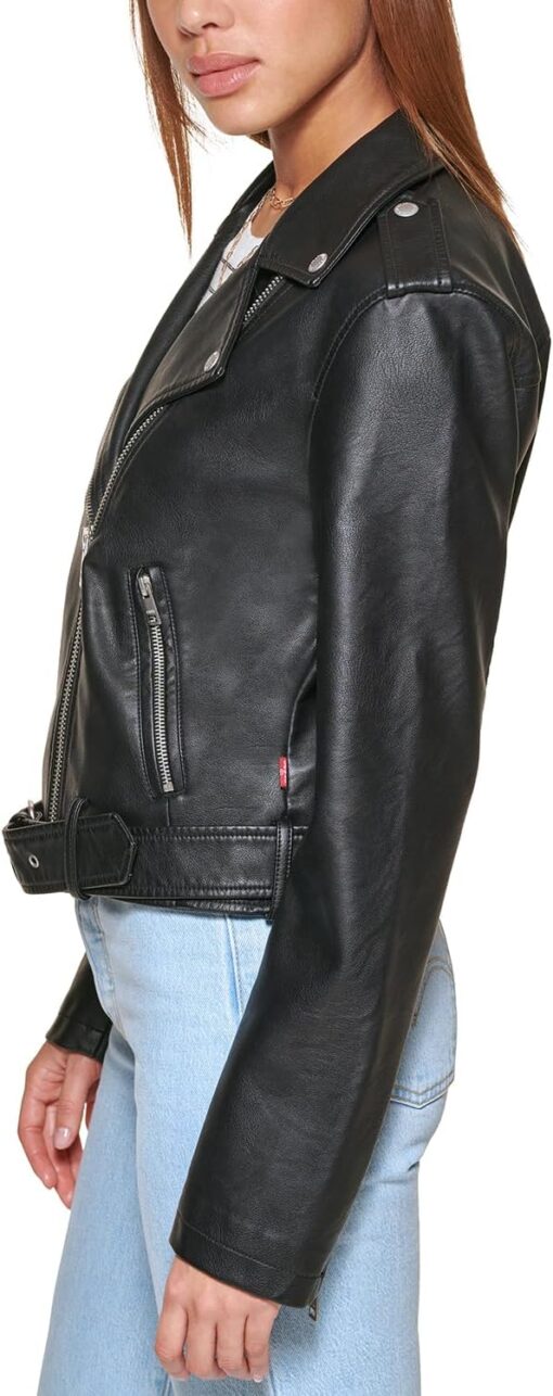 Levi's Women's Belted Faux Leather Moto Jacket (Regular & Plus Size) - Image 3