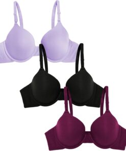 Fruit of the Loom Women's Smooth Cotton T-Shirt Bra Pack - Ultra-Soft, Flexible, and Invisible Under Tees