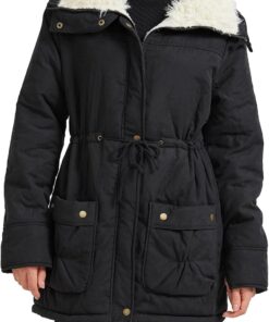 Women's Winter Mid Length Thick Warm Faux Lamb Wool Lined Jacket Coat