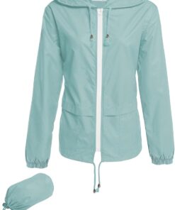 Hount Women's Lightweight Hooded Raincoat Waterproof Packable Active Outdoor Rain Jacket (S-3XL)