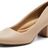DREAM PAIRS Women's Pumps Low Chunky Block Heel Dress Shoes Closed Round Toe Comfortable Heels