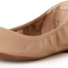 Amazon Essentials Women's Belice Slip On Ballet Flat, Beige, 8.5 Wide