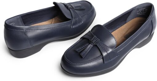 DREAM PAIRS Women's Comfortable Dressy Slip-on Loafers Business Casual Work Shoes Office, Faux Leather Arch Support Round Toe Flats Shoes with Tassel Decoration - Image 3
