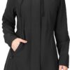 33,000ft Women's Softshell Long Jacket with Hood Fleece Lined Windproof Warm up Waterproof Windbreaker