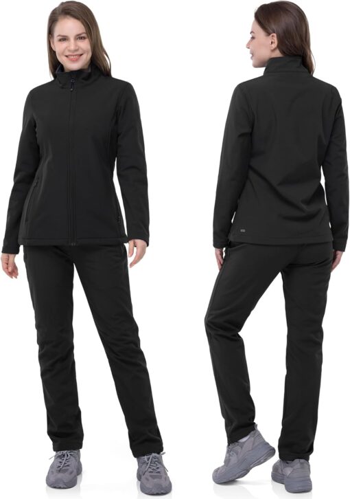 33,000ft Women's Lightweight Softshell Jacket Fleece Lined Windbreaker Waterproof Warm Jacket for Running Golf Hiking - Image 8