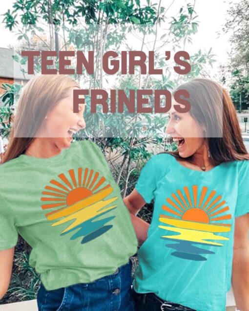 Sunrise Sunset Sunshine T Shirt for Women Outdoor Workout Hawaii Beach Sea Nature Adventure Tee Top - Image 4