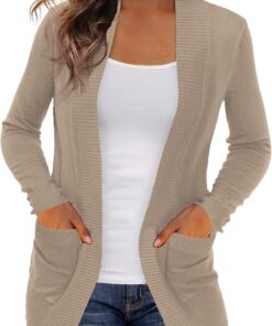 REDHOTYPE Women's Cardigans with Pockets Casual Lightweight Open Front Cardigan Sweaters for Women (S-2XL)