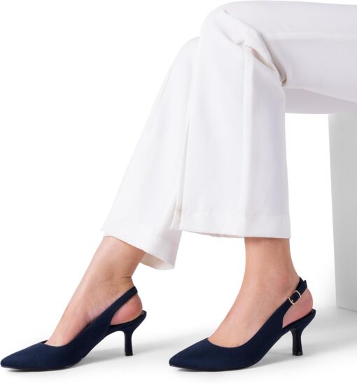 DREAM PAIRS Women's Kitten Heels Slingback Closed Pointed Toe Low Pumps Shoes Women Party Wedding Sexy Casual Dress Shoes - Image 5