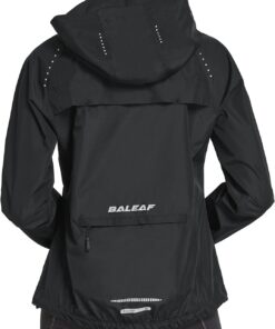 baleaf Women's Rain Jackets Waterproof Windbreaker Packable Running Lightweight Cycling Jacket Reflective Hooded