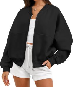 ANRABESS Women's Zip up Oversized Sweatshirts Fleece jacket Coat Long Sleeve Casual Hoodie 2025 Fall Teen Girl Top Clothes