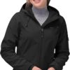33,000ft Women's Softshell Jacket, Fleece Lined Warm Jacket Light Hooded Windproof Coat for Outdoor Hiking
