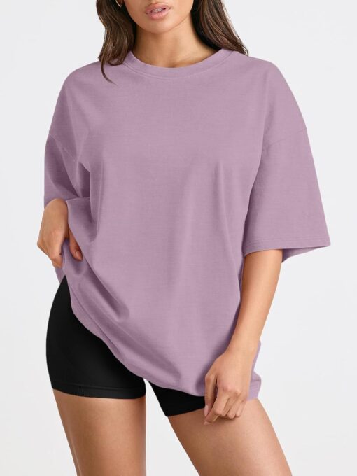 Trendy Queen Womens Oversized Summer T Shirts Fashion Workout Plus Size Tops Short Sleeve Beach Vacation Gym Clothes 2025 - Image 2