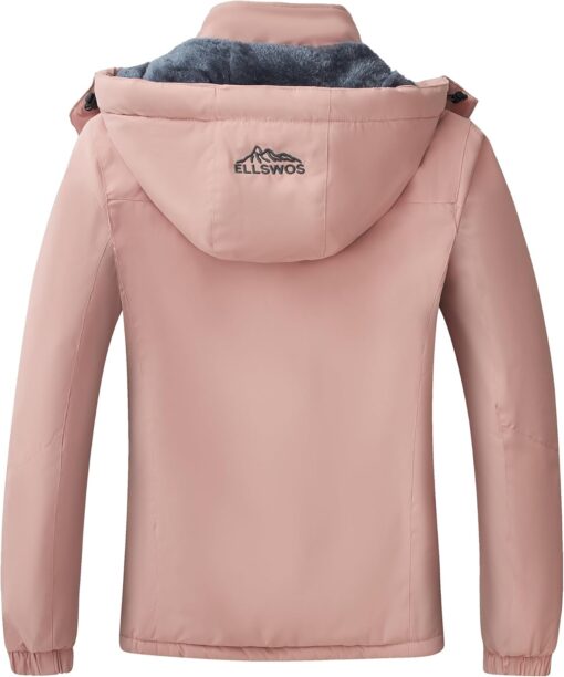 ELLSWOS Womens Winter Coats Waterproof Ski Jacket Warm Snow Jackets Windproof Windbreaker Hooded Raincoat - Image 2
