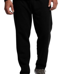 Fruit of the Loom Men's Eversoft Fleece Open Bottom Sweatpants with Pockets, Relaxed Fit, Moisture Wicking, Breathable