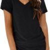 AUTOMET T-Shirts Short Sleeve V Neck Tees Tops for Women Fashion Trendy Lightweight Soft Casual Summer Outfits Clothes 2025