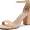DREAM PAIRS Women's Chunk Low Heel Pump Sandals
