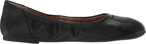 Amazon Essentials Women's Belice Slip On Ballet Flat, Black Faux Leather, 12 Wide - Image 6