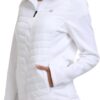 MoFiz Womens Fleece Lined Softshell Jacket Hooded Lightweight Insulated Puffer Hybrid Down Jacket Full Zip Running Coat