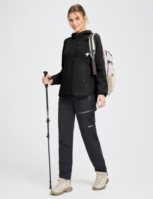 baleaf Women's Fleece Thermal Jacket Hooded Polar Warm Winter Lightweight Jackets Cold Weather Running Hiking Casual Outdoor - Image 6