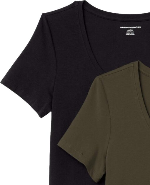 Amazon Essentials Women's Regular-Fit Short-Sleeve Scoop Neck T-Shirt (Available in Plus Size), Pack of 2 - Image 7