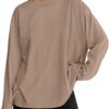 Trendy Queen Womens Oversized Long Sleeve T Shirts 2025 Basic Crewneck Tee Fall Tops Casual Workout Y2K Clothes