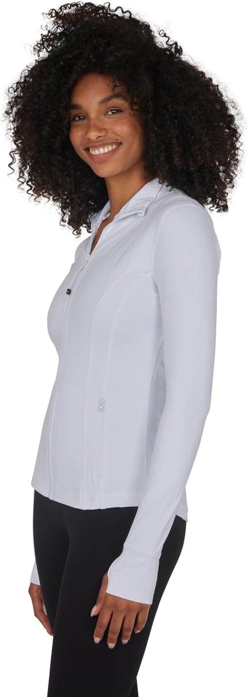 90 Degree By Reflex Full Zip Running Track Jacket Lightweight Athletic Slim Fit Jacket with Thumbholes - Image 4