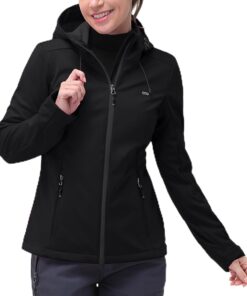 33,000ft Women's Softshell Jacket with Hood Waterproof Lightweight Windbreaker Windproof Rain Shell Jacket for Outdoor Hiking