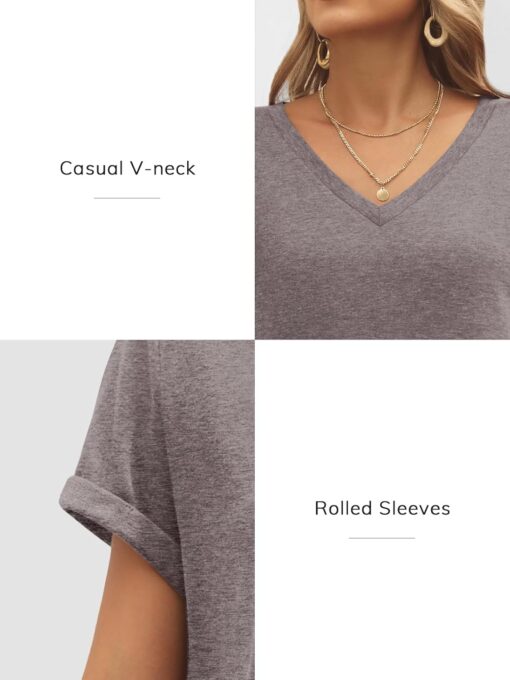 ATHMILE T Shirts Short Sleeve V Neck Tees for Women Fashion Tops Trendy Lightweight Casual Summer Outfits Clothes 2025 Beach - Image 6