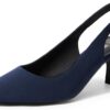 DREAM PAIRS Women's Kitten Heels Slingback Closed Pointed Toe Low Pumps Shoes Women Party Wedding Sexy Casual Dress Shoes