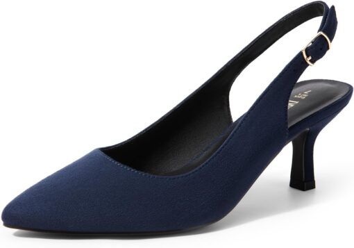 DREAM PAIRS Women's Kitten Heels Slingback Closed Pointed Toe Low Pumps Shoes Women Party Wedding Sexy Casual Dress Shoes