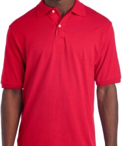 Jerzees Men's Short Sleeve Polo Shirts, Cotton Blend, Two Button Closure, Regular Fit, Sizes S-5x