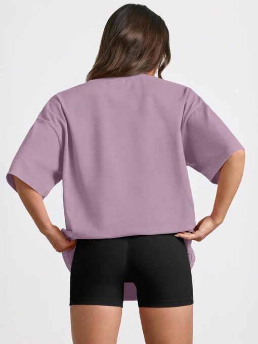 Trendy Queen Womens Oversized Summer T Shirts Fashion Workout Plus Size Tops Short Sleeve Beach Vacation Gym Clothes 2025 - Image 4