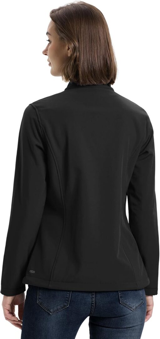 33,000ft Women's Lightweight Softshell Jacket Fleece Lined Windbreaker Waterproof Warm Jacket for Running Golf Hiking - Image 2