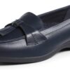DREAM PAIRS Women's Comfortable Dressy Slip-on Loafers Business Casual Work Shoes Office, Faux Leather Arch Support Round Toe Flats Shoes with Tassel Decoration