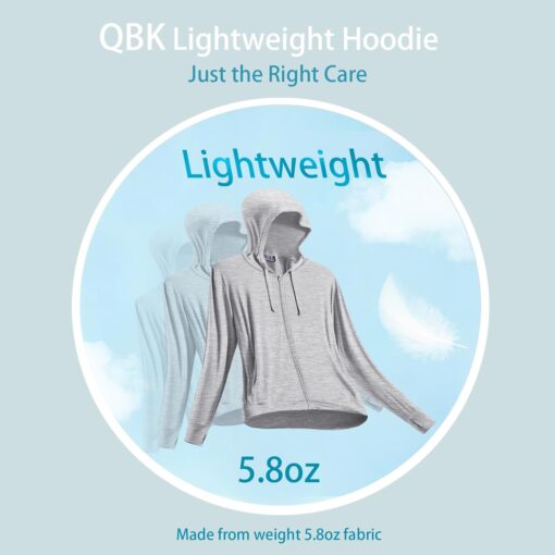 QBK Light Weight Zip Up Hoodie Thin Summer Jacket For Women - Image 2